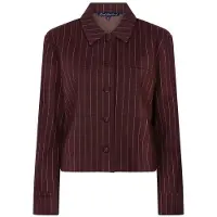 Red Button Blazer Jacket Punta Pinstripe Srb5028 Burgundy Dames Maat - L