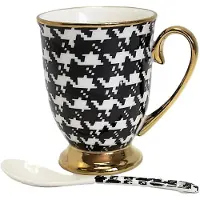 Queen Isabell - Porselein mok met lepel - 300ml - Met gold accenten