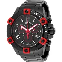 Invicta Jason Taylor 51293 Herenhorloge - Quartz uurwerk - Roestvrij staal met zwarte wijzerplaat - 50 mm