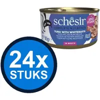 Schesir 24x - Tonijn & Witvis in Bouillon - Kattenvoer Natvoer - 85g