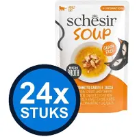 Schesir 24x - Complementary - Kattenvoer - Bouillon in blik - Tonijn & Pompoen - 70g