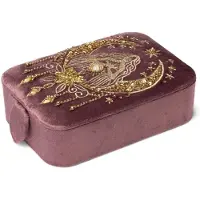 BERK Sieraden- & Tarotdoos Fluweel roze met godin