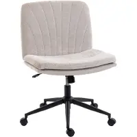 HOMCOM Office Chair-Polyester-67L x 62B x 83–93H cm-Beige