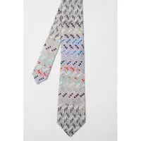 Paul Smith Men Tie Painted Geometric Grey Size: 8 | Ties Outlet | Heren | Grijs