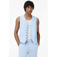John Varvatos Wooster Vest - Front Body Darts Vest Wit Steel Blue Size: 56 | Waistcoats Outlet | Heren | Blauw