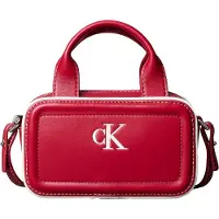 Calvin Klein Handtas 'Contrast Monogram' rood / wit