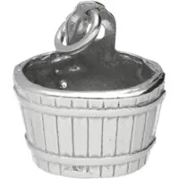 MOOYE ® - Collectie Zilveren Houten emmer - waterput - sauna kettinghanger