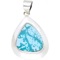 MOOYE ® - Collectie Zilveren Chrysocolla edelsteen vrije vorm groot kettinghanger