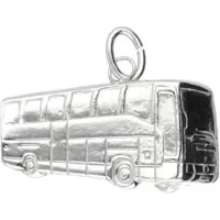 MOOYE ® - Collectie Zilveren Stadsbus 3D kettinghanger