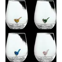 Bloomingville Misa drinkglazen birds set van 4 stuks
