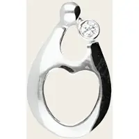 MOOYE ® - Collectie Zilveren Familiehanger - 2 personen met 1 zirkonia kettinghanger