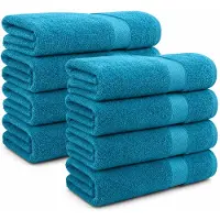 Komfortec 8x Handdoek 50x100 - 100% Katoen – Handdoekenset - Zacht - Turquoise