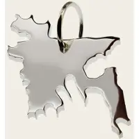 MOOYE ® - Collectie Zilveren Landkaart Bangladesh ketting hanger