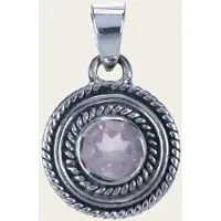 MOOYE ® - Collectie Zilveren Roze kwarts edelsteen rond facet geslepen kettinghanger