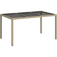 vidaXL Tuin Tafel Beige 150 x 90 x 75 cm poly rattan