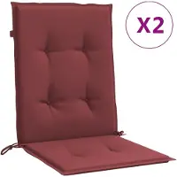 vidaXL Stoelkussens 2 st lage rug 100x50x4 cm stof gemêleerd wijnrood