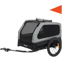 PawHut Huisdier Fietsaanhanger-Oxford-stof, Staal-138L x 69B x 70H cm-Grijs