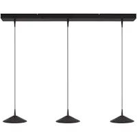 Masterlight 3-lichts hanglamp Ceppo zwart Ø 18cm