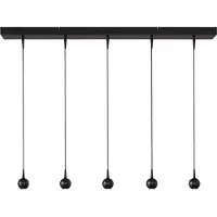 Masterlight 5-lichts hanglamp Talana zwart Ø 6cm DTW