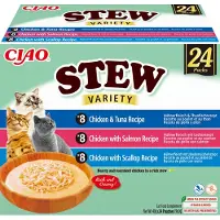 Inaba Ciao Stew Kattenvoer Natvoer Kip & Zeevruchten Maaltijdzakjes 24x40g