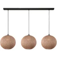 Masterlight 3-lichts hanglamp Corda 130cm rotan Ø 40cm