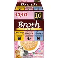 Inaba Ciao Broth Kattenvoer Natvoer Kip variëteiten Maaltijdzakjes 10x40g
