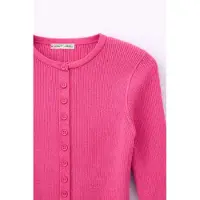 MixRay Geknoopte Slim Fit Ribbelgebreide Cardigan