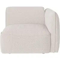 Vente-unique Fauteuil met rechtse rugleuning in beige chenillestof - Hoek rechts - Maison Céphy CAMILIO