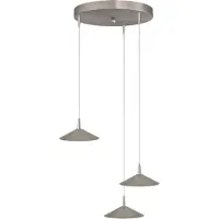 Masterlight 3-lichts hanglamp Ceppo nikkel Ø 18cm rond