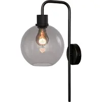Masterlight Wandlamp Lazise zwart met smoke glas