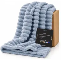 BOTC Luxe Fleece deken - Fleece Plaid - Super Zacht, Warm en Donzig - Cadeau - 150x200cm - Grijsblauw