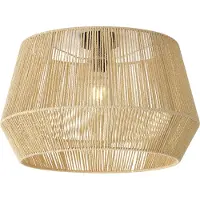QAZQA Plafondlamp zwart met beige touwkap 50/50/30 - Cyl