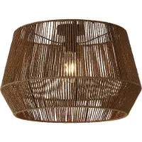 QAZQA Zwarte plafondlamp met bruine papieren kap 50/50/30 - Combi
