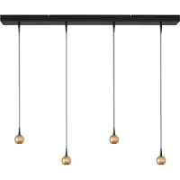 Masterlight 4-lichts hanglamp Talana zwart met goud Ø 6cm DTW