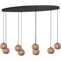 Masterlight 8-lichts hanglamp Corda ovaal rotan Ø 20cm