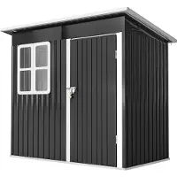 Outsunny tuinhuis, 2,55 m², tuinhuis met schilddak, 221 x 133 x 190/173 cm