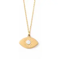 Deja Jewels Goudkleurige Dames Ketting met Ooghanger en Witte Synthetische Parel