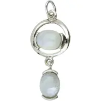 MOOYE ® - Collectie Zilveren Maansteen duo edelsteen hanger