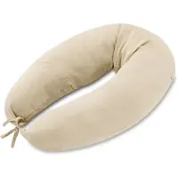 Totsy Baby Steunkussen 190 cm positioneringskussen volwassenen – lang relaxkussen om te lezen en aan te leunen op bank en bed afneembare hoes met rits comfort Beige Oeko-Tex