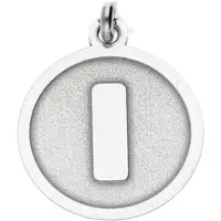 MOOYE ® - Collectie Zilveren Letter I rond mat en glans kettinghanger