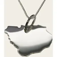 MOOYE ® - Collectie Zilveren Landkaart Uruguay ketting hanger