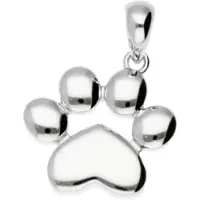 MOOYE ® - Collectie Zilveren Hondenpoot met hart kettinghanger