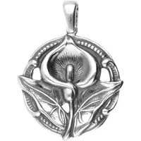 MOOYE ® - Collectie Zilveren Calla bloem rond Art Nouveau Jugendstil hanger
