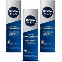 Nivea 3 x MEN - Anti-Age - Hydraterende Gezichtsgel met Hyaluron - 50 ml - Bulkverpakking - 3 stuks