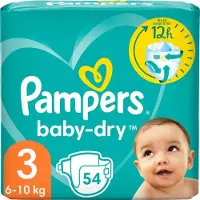 Pampers 3x Baby Dry Luiers Maat 3 (6-10 Kg) 54 Stuks