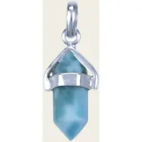 MOOYE ® - Collectie Zilveren Larimar edelsteen met potlood vatting kettinghanger