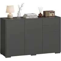 HOMCOM Sideboard-Spanplatte-117L x 36B x 74H cm-Schwarz