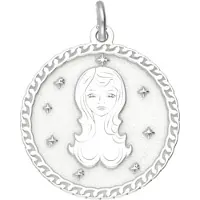 MOOYE ® - Collectie Zilveren Sterrenbeeld maagd rond kettinghanger
