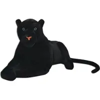 vidaXL Pluche knuffel "Wenze" van polyester, in de kleur zwart. Afmetingen (breedte/hoogte): 80x39 cm