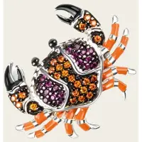 MOOYE ® - Collectie Zilveren Tropische Krab hanger met zirkonia's